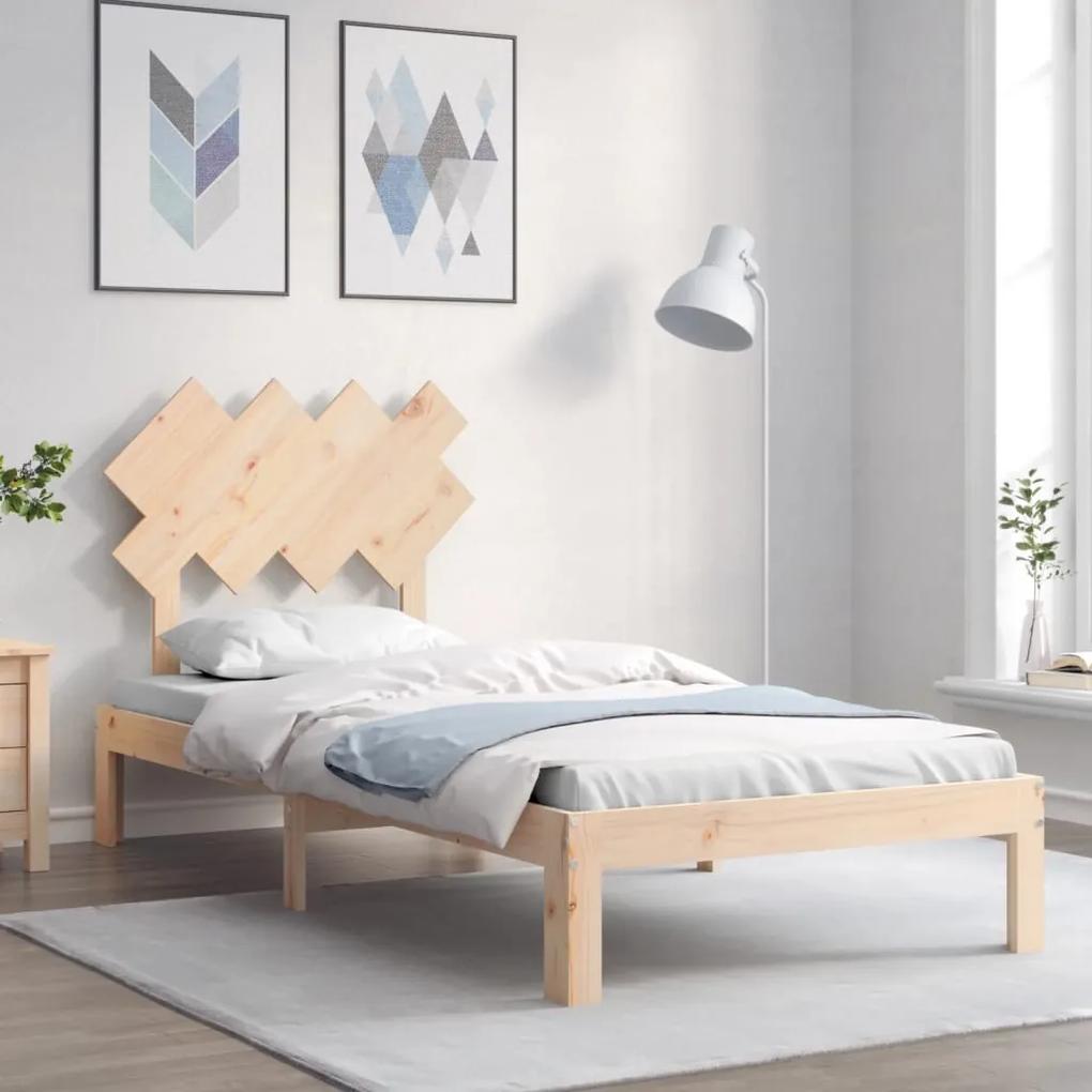 3193691 vidaXL Cadru de pat cu tăblie single, lemn masiv