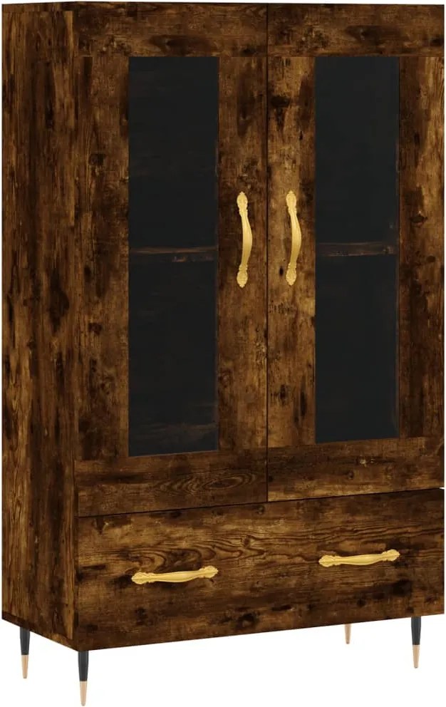 vidaXL Dulap înalt, stejar afumat, 69,5x31x115 cm, lemn prelucrat