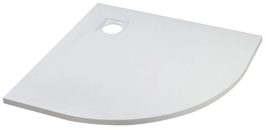 Cagliari White 80x80x2,6 cm tăviță de duș semicirculară, SMC, cu sifon inclus