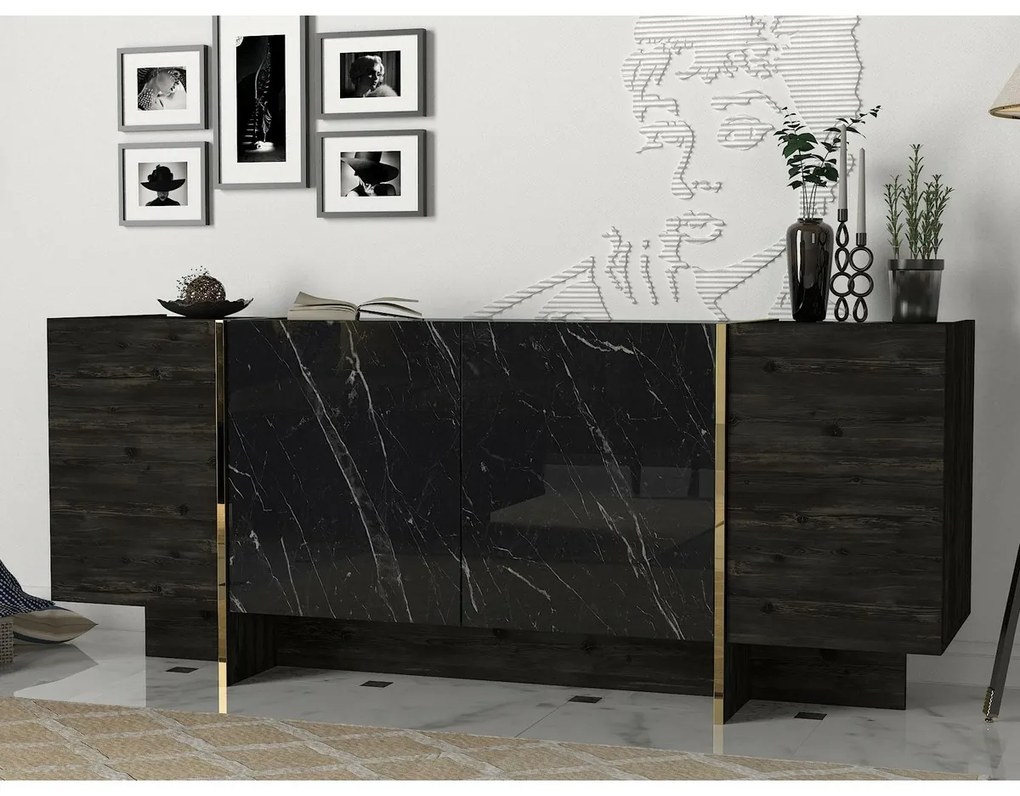 Dulap Veyron Black and Gold