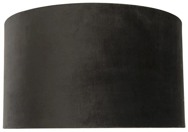 Abajur din catifea neagră 35/35/20 cu interior auriu