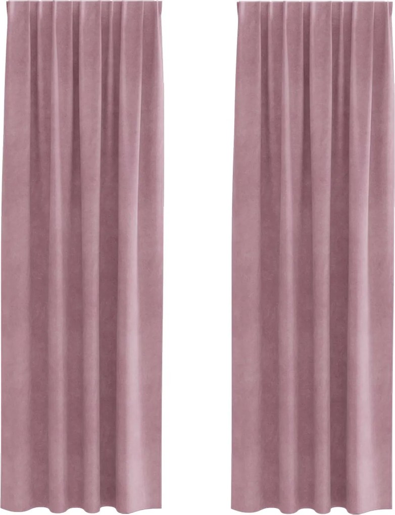 vidaXL Perdele opace 2 pcs Roz închis 140 x 225 cm Catifea