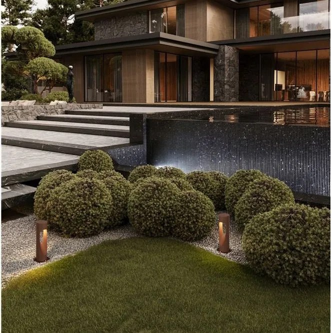 Stalp exterior IP65 LED ROW corten H-30cm