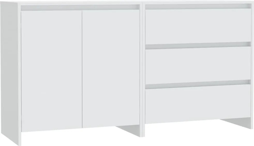 vidaXL Servantă, alb, 2 piese, lemn prelucrat