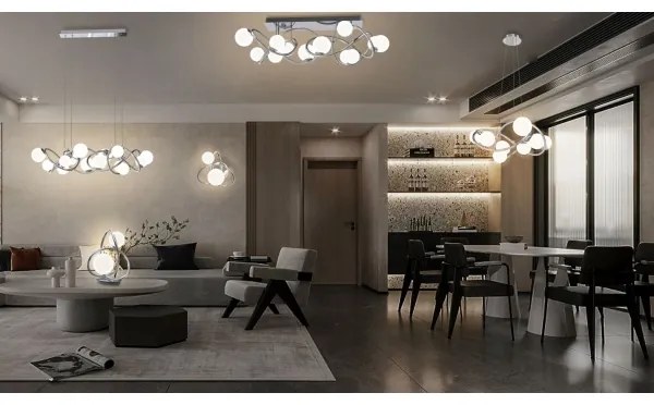 Lustră LED pe cablu NANCY Wofi 7014-807 8xG9/3,5W/230V crom lucios