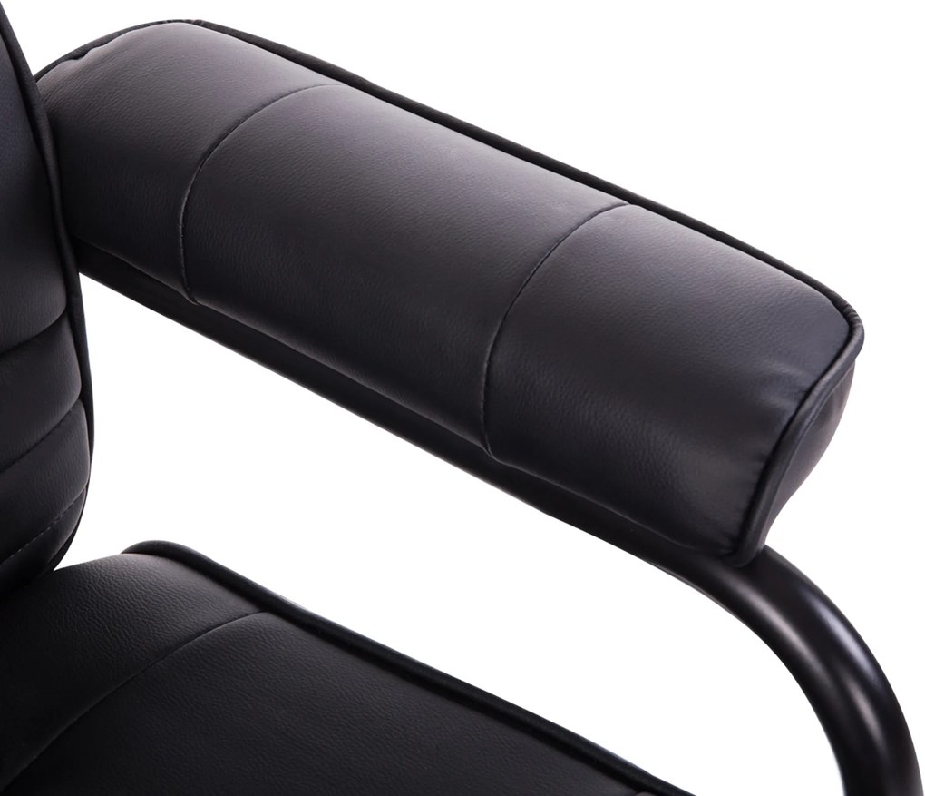 HOMCOM Fotoliu de Masaj și Relaxare electric pivotant inclinabil cu Suport pentru Picioare imitație de piele Negru | Aosom Romania