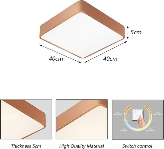 Brilagi - Plafonieră LED POOL/36W/230V 3000/4000/6000K 40x40 cm bronz
