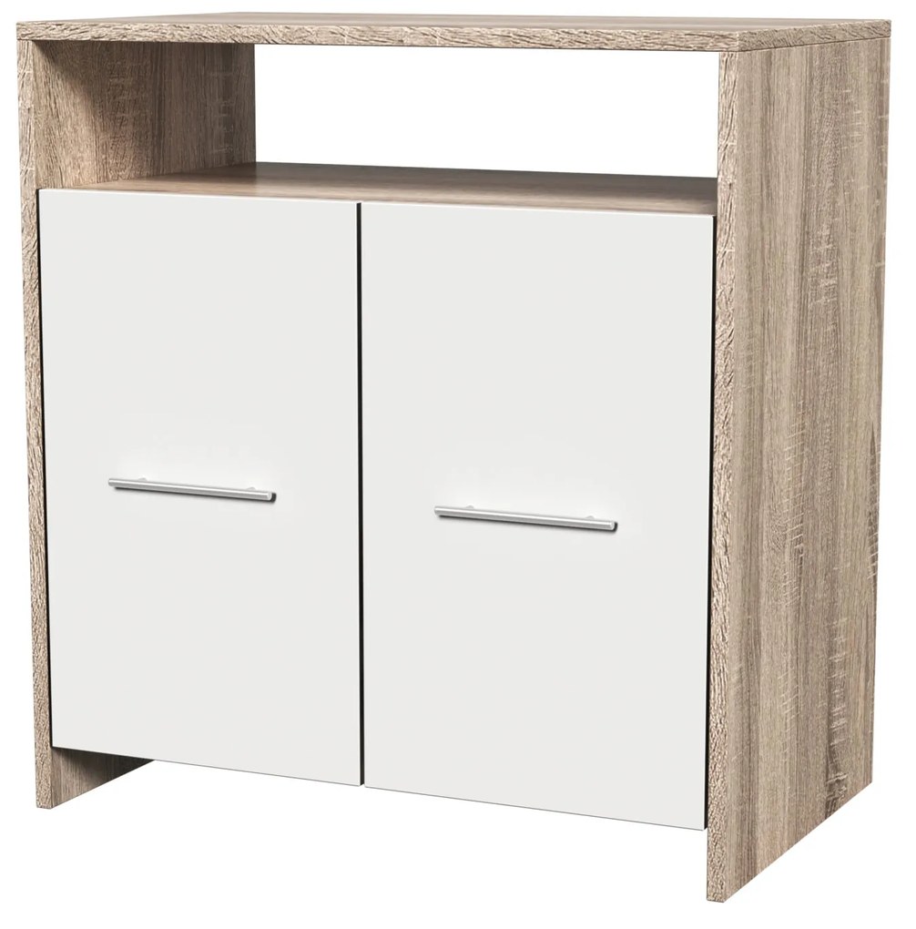 Comoda Luiza, culoare sonoma / alb, 69 x 71 x 40 cm