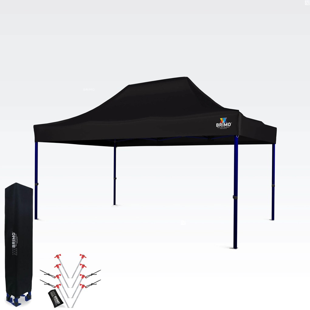 Stan expozițional 3x4,5m (oțel de 45mm) | Montare rapidă, durată lungă de viață - fara 3 pereti - Negru