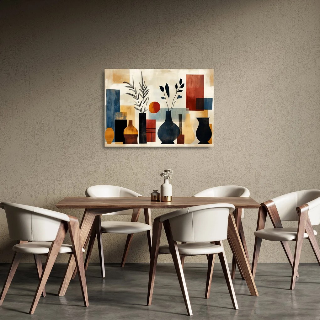 Tablou pe sticlă - Vaze cubiste (70x50 cm)