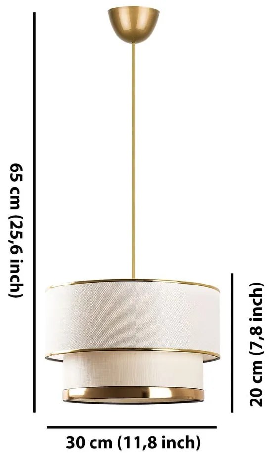 Lustră crem/aurie cu abajur textil ø 30 cm Cake – Opviq lights