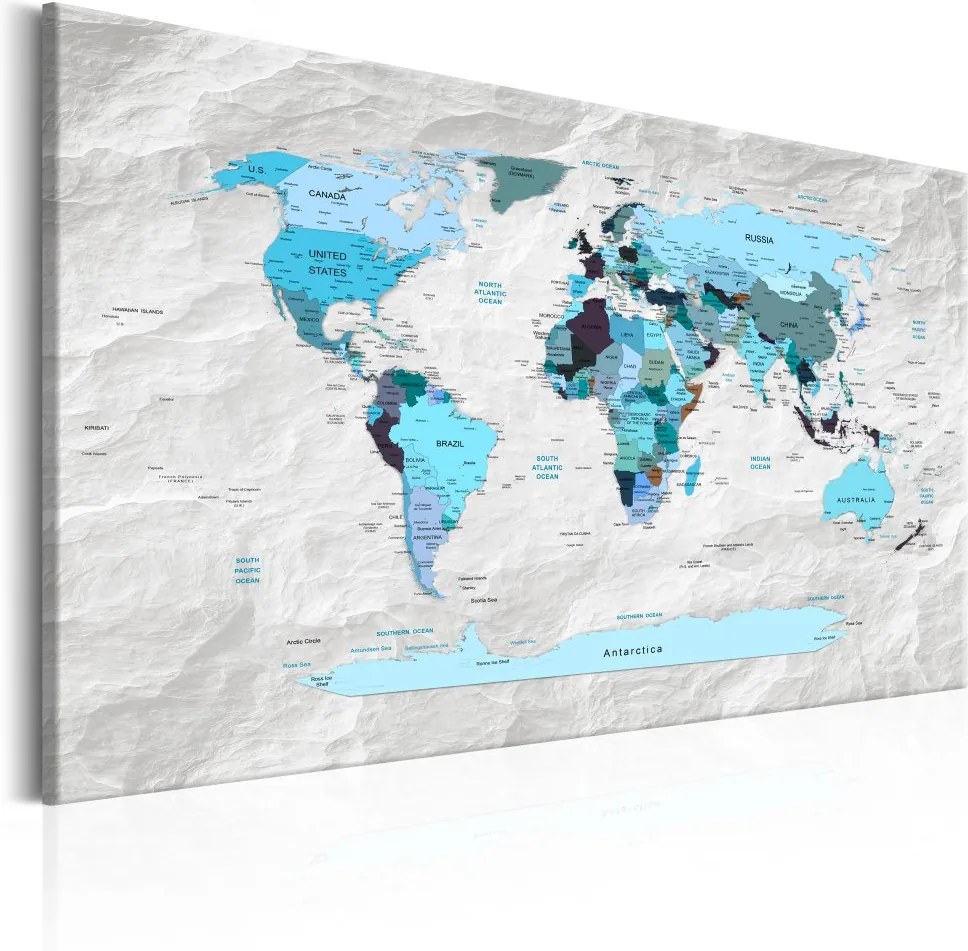 Tablou pe pânză - World Map: Blue Pilgrimages 120x80 cm