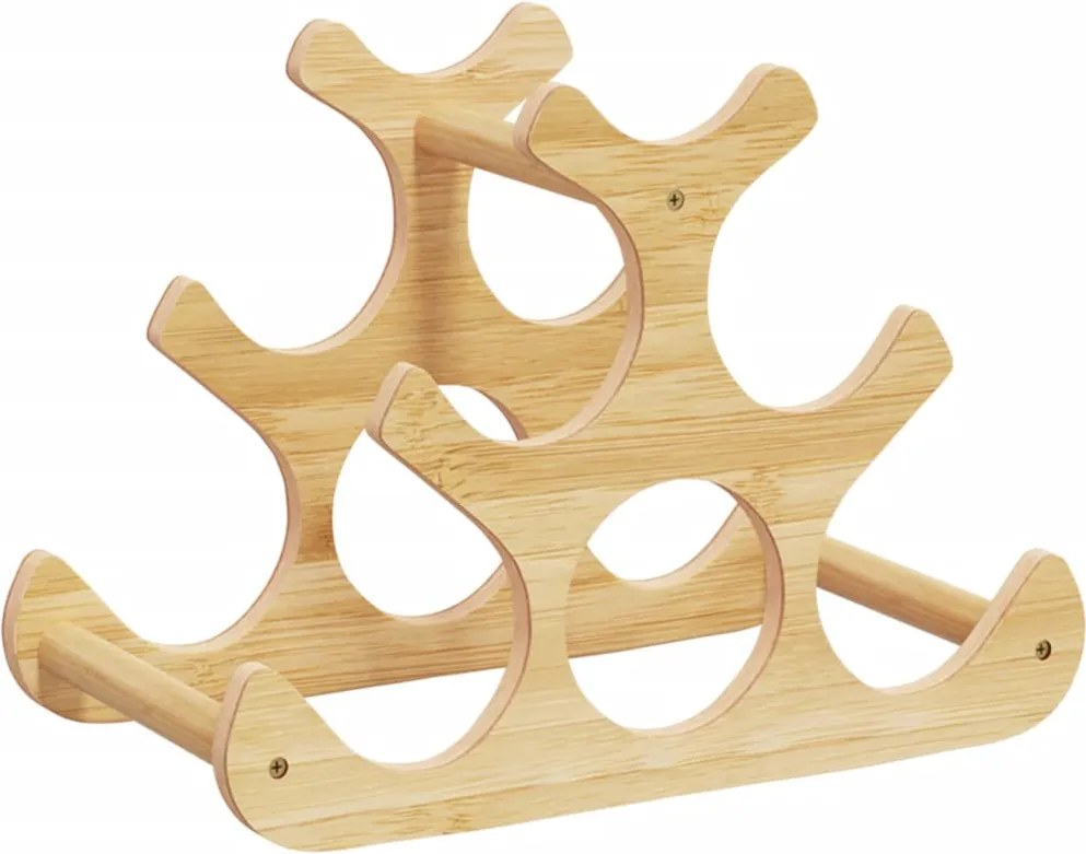 vidaXL Raft de vin, pentru 6 sticle, 35x18x25,5 cm, bambus