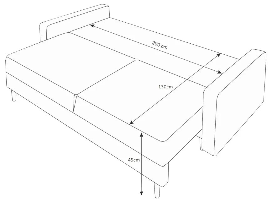 Supermobel Canapea extensibilă SOLO, 226x90x91, itaka 10