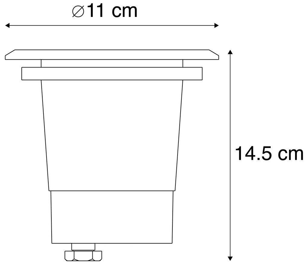 Spot de sol exterior din oțel 11 cm IP67 - Basic Round