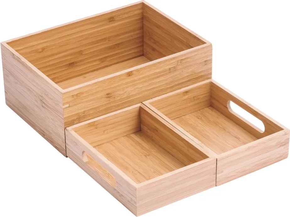 Organizator de baie în culoare naturală pentru cosmetice, din bambus Isalys – MSV