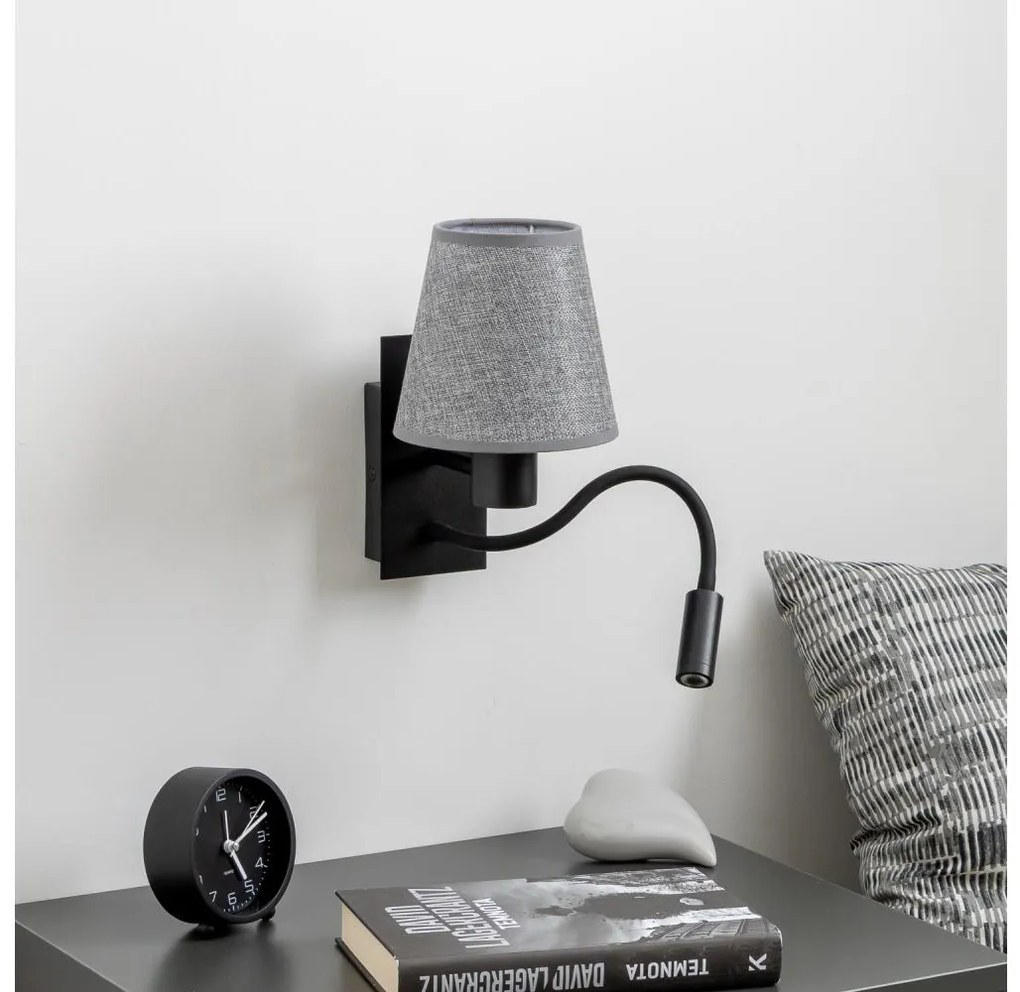 Lampă LED de perete Brilagi NUBILA 1xE27/25W/230V + LED/3W negru/gri