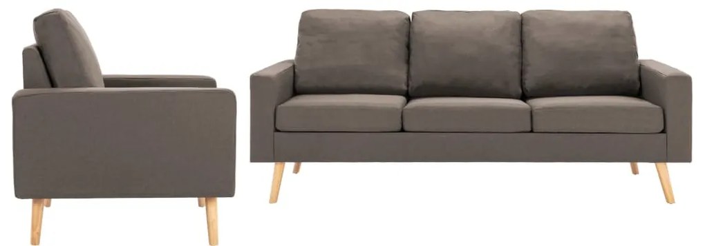3056632 vidaXL Set de canapele, 2 piese, gri taupe, material textil