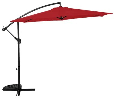 Umbrela cu tija laterala 3 x 2,40 m-Rosu