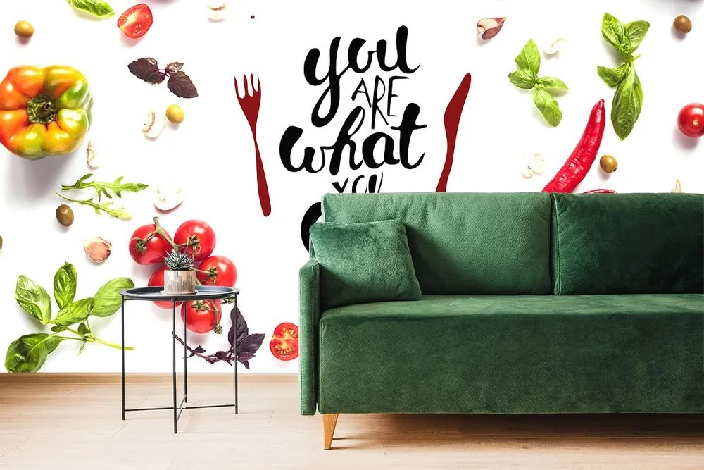Tapet autoadeziv cu inscripția - You are what you eat