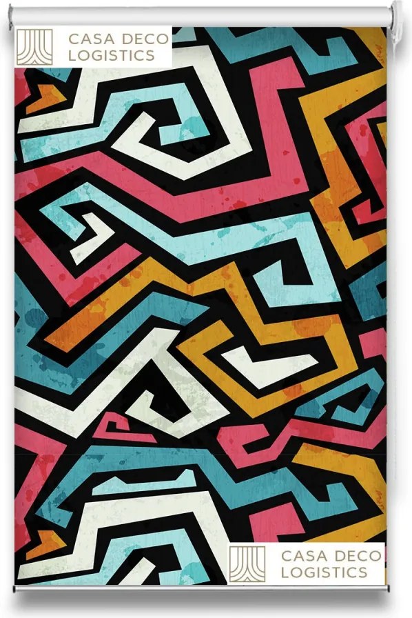 Roletă textilă Urban 4000 cu model abstract tip graffiti