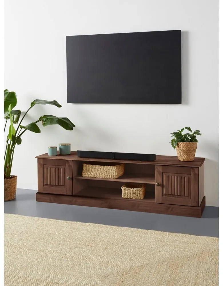 Comodă TV maro din lemn de pin 45x40 cm Mille – Støraa