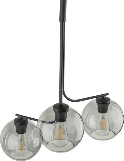 Lustră LED pe cablu CESAR 3xE27/15W/230V negru/gri fumuriu