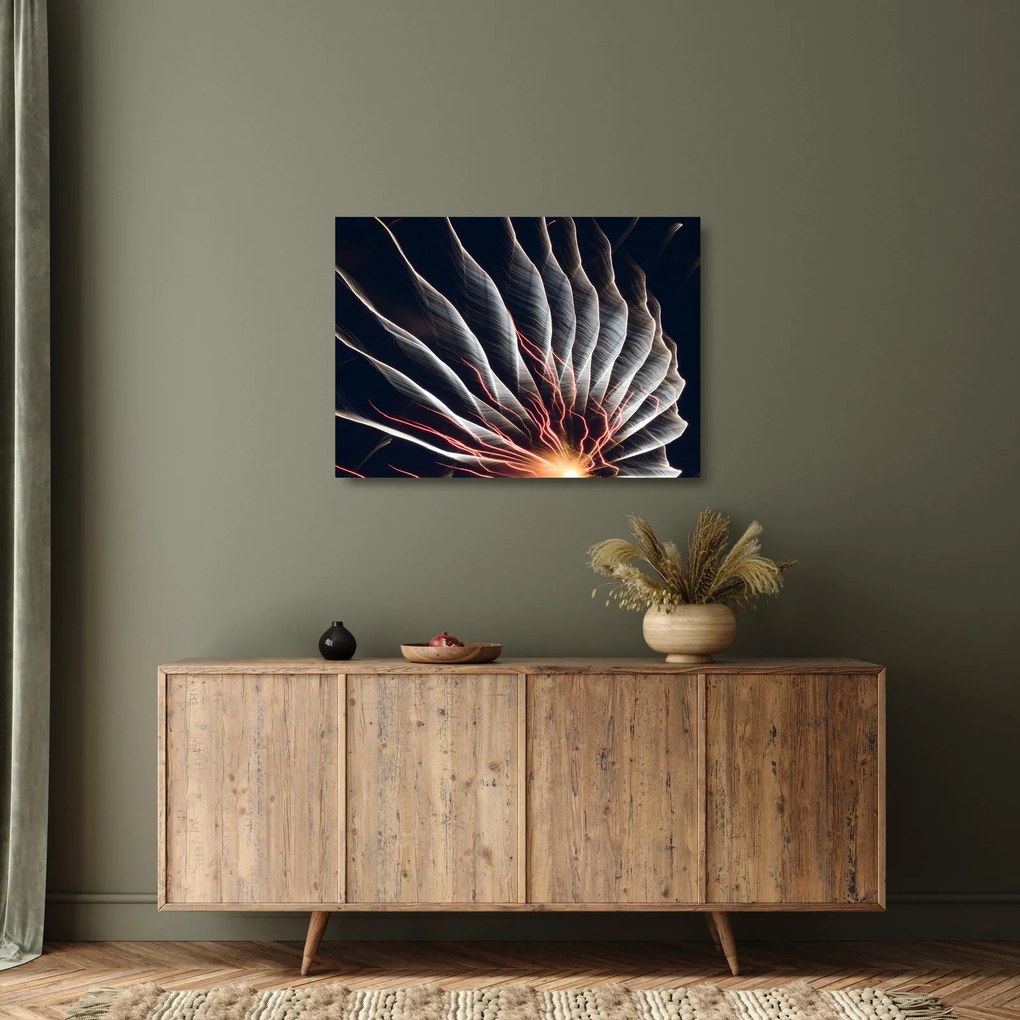 Tablou pe sticlă - Descărcare de lumini (70x50 cm)