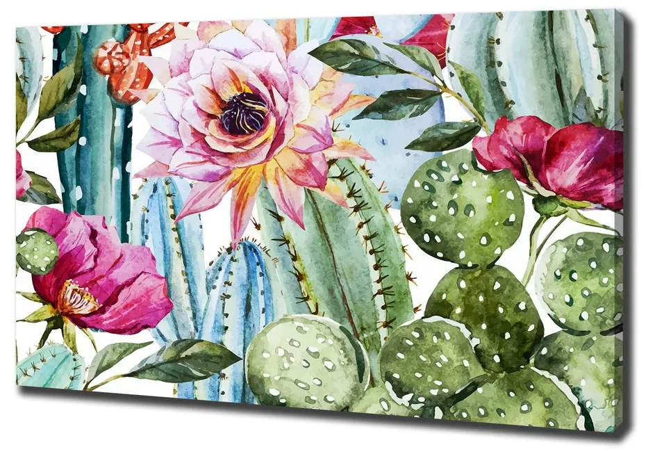 Pictură pe pânză Cactuși și flori