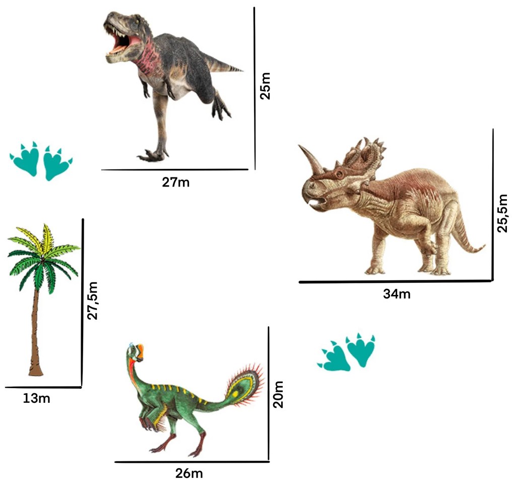 Autocolant de perete „Dinozaurii 8" 80x56cm