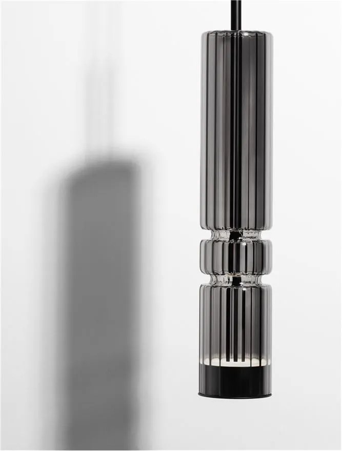Pendul LED design modern BENTO gri fumuriu
