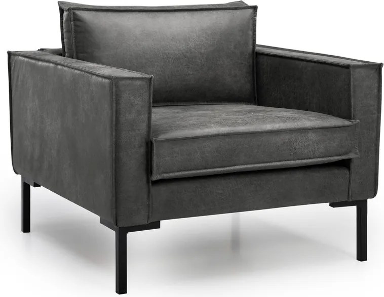 Fotoliu gri din imitație de piele Rate - Scandic