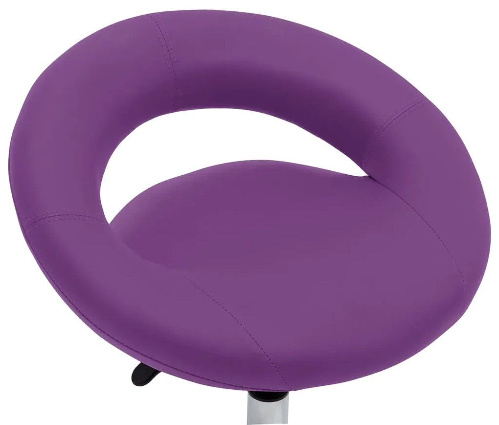 Scaune de bucatarie pivotante, 2 buc, violet, piele ecologica 2, Violet