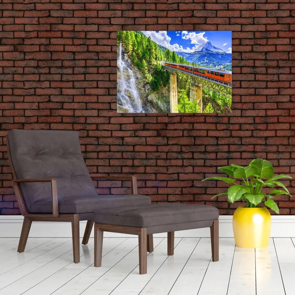 Tablou pe sticlă - Matterhorn, Zermatt, Valais, Elveția (70x50 cm)