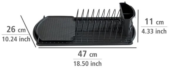 WENKO 54767100 - Tavă de scurgere BASIC, 47,5 x 26,5 cm, neagră