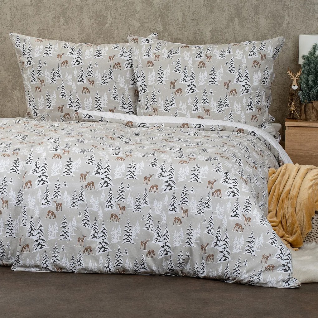 Lenjerie de pat din bumbac 4Home Christmas forest, 140 x 200 cm, 70 x 90 cm