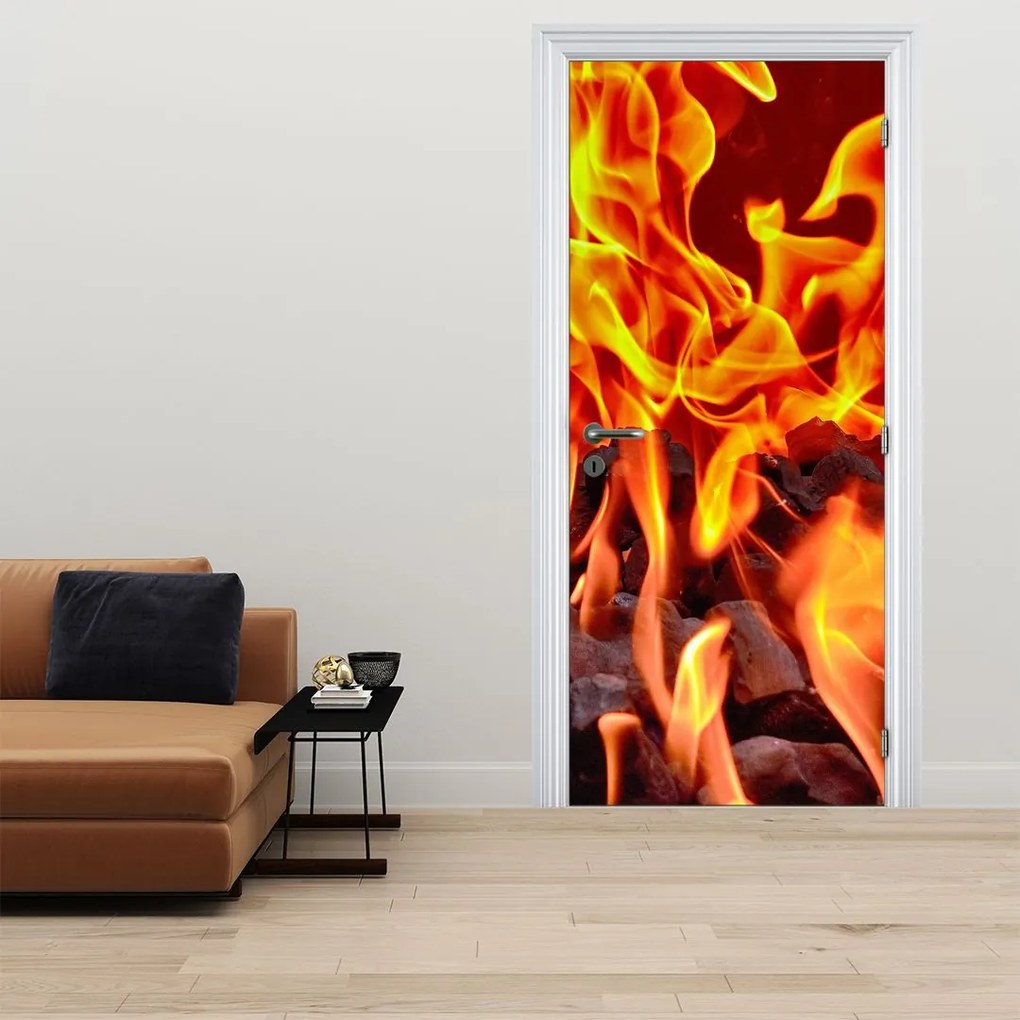 Fototapet pentru ușă - cărbuni aprinși (95x205cm)