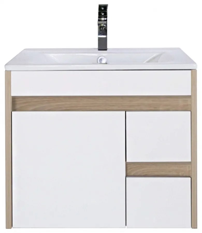 Mobilier de baie Luna 60 inferior cu lavoar, stejar Sonoma-alb