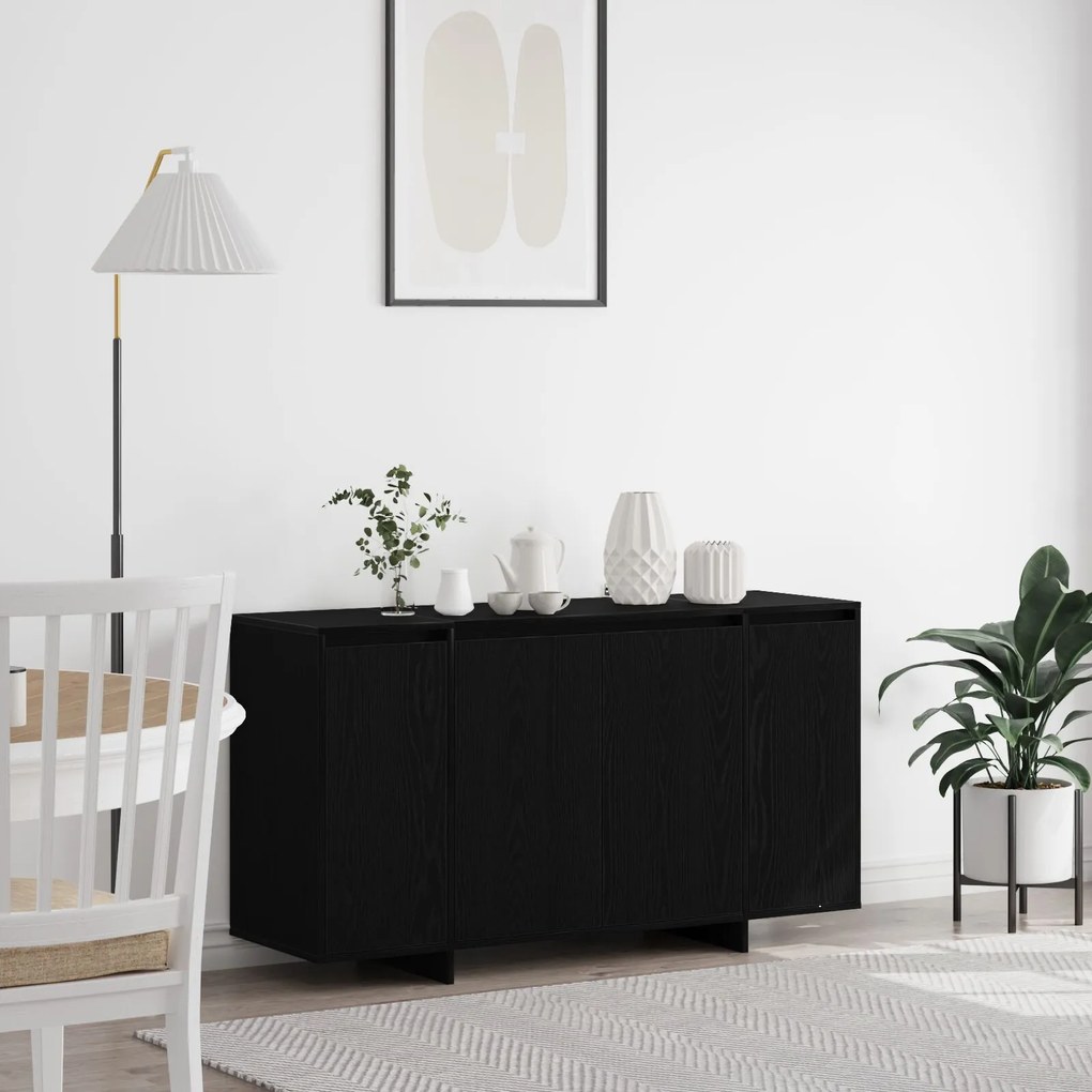 vidaXL Bufet Stejar negru 135 x 41 x 69 cm Lemn compozit