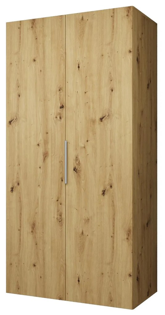 Dulap de haine 100 cm Mirabella 1 (Stejar artisan + Cașmir). 1126337