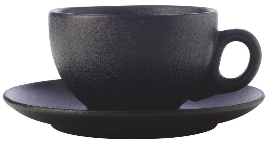 Ceașcă cu farfurie din ceramică Maxwell & Williams Caviar, 250 ml, negru