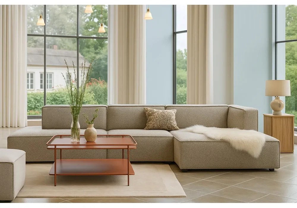 Măsuță de cafea teracotă din metal 75x75 cm Yuba – Unique Furniture