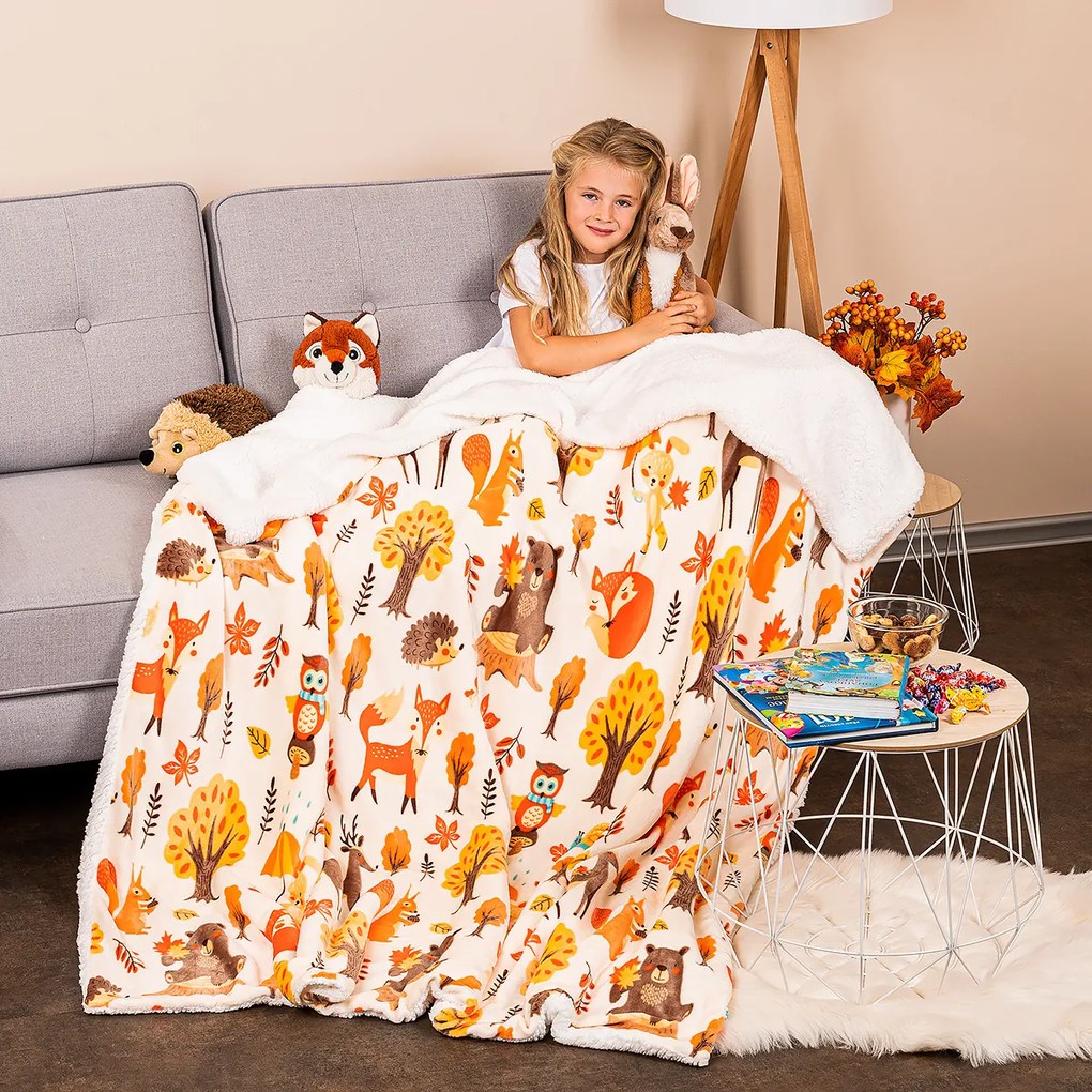 Pătură din imitație blăniță 4Home Into the woods, 150 x 200 cm