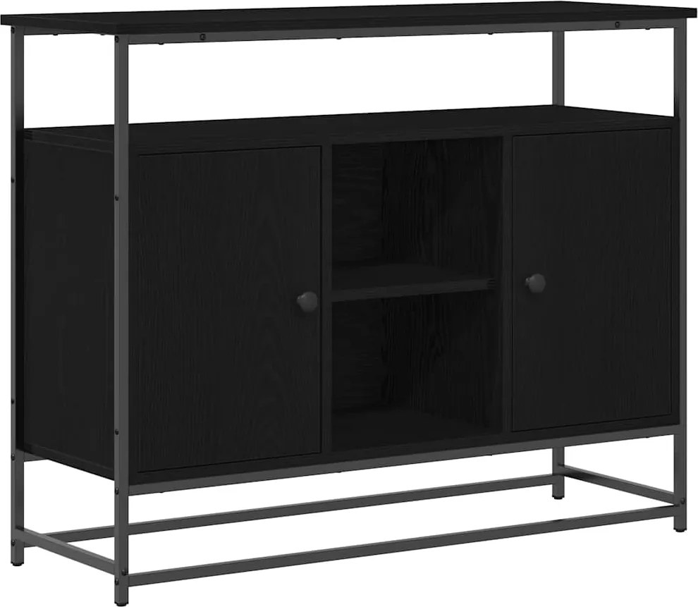 vidaXL Bufet Stejar Negru 100 x 35 x 80 cm Lemn compozit