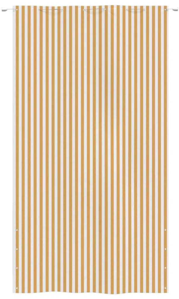 Paravan de balcon,galben si alb, 160 x 240 cm, tesatura oxford Galben si alb, 160 x 240 cm