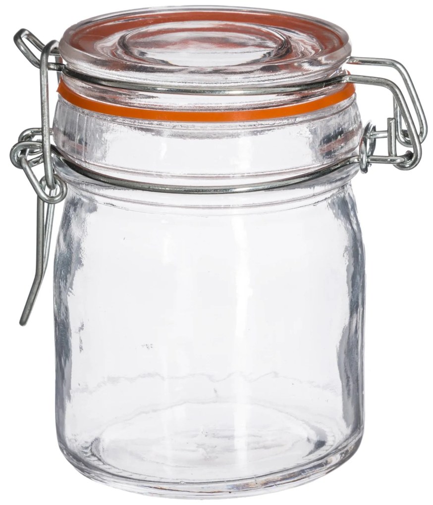 Borcan de sticla cu capac si clip, 150 ml, 8 buc
