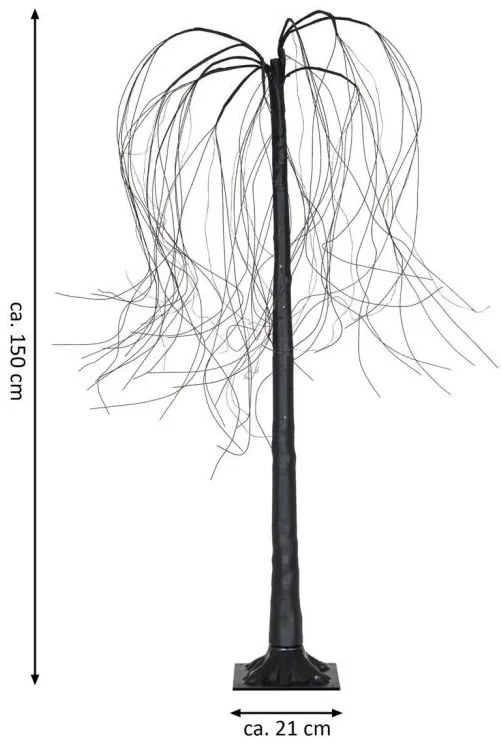 Decorațiune de Crăciun - salcie de doliu luminată, 150 cm, 9