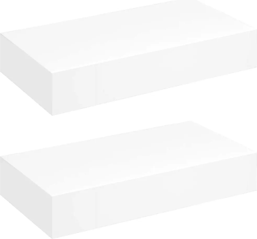 vidaXL Rafturi de perete suspendate cu sertare, 2 buc., alb, 48 cm