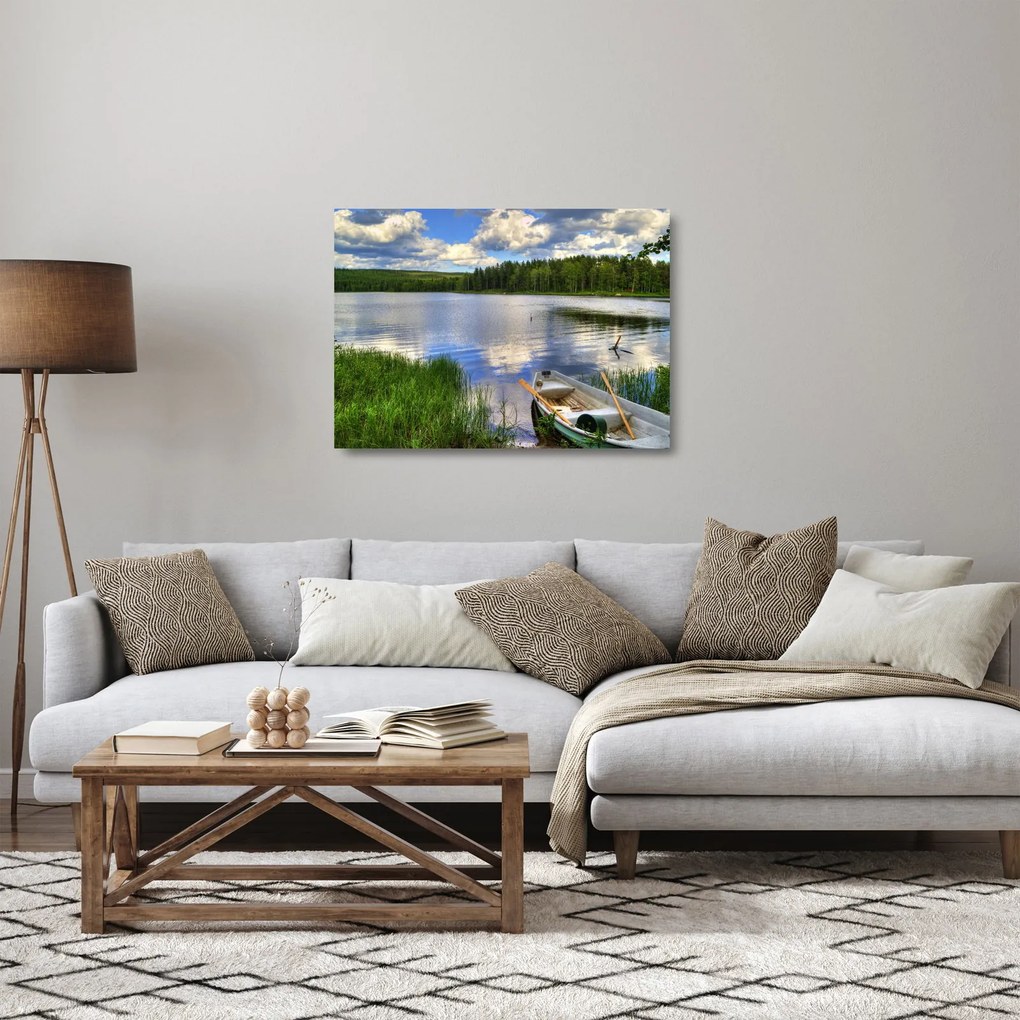 Tablou pe sticlă - Sat pitoresc (70x50 cm)