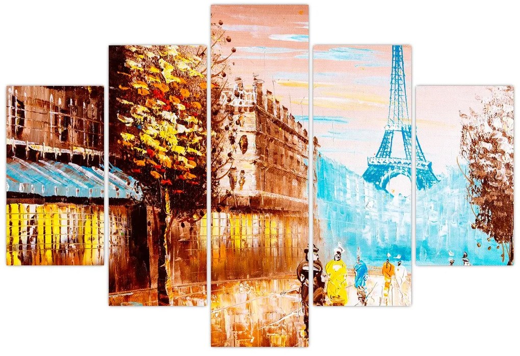 Tablou - Vremea ploioasă și Turnul Eiffel (150x105 cm)